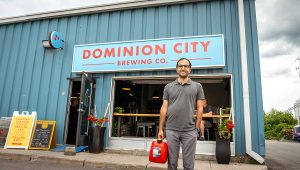 Seyedomid Ahmadinejad at the Dominion City Brewing facility. (Photo by Terence Ho)