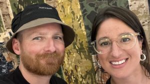 Raised by Wolves founder and owner Callum Green and his wife Jehann presenting the company's SS25 collection at Welcome Edition NYC in July 2024. Photo supplied