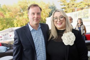 Team Rubicon Canada board members Paul McCarthy and Kristina Davis at the Salute to Service reception hosted by the non-profit organization at 50 Sussex on Monday, Oct. 2, 2023. Photo by Caroline Phillips