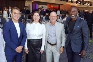 From left, Inflector Environmental Services president and CEO Jeff Clarke, GAB Group president Ginger Bertrand, Calian Group CEO Kevin Ford and Dr. Kwadwo Kyeremanteng, head of critical care at The Ottawa Hospital, have agreed to become the new co-chairs for The Ottawa Hospital Foundation's Campaign to Create Tomorrow. Photo by Caroline Phillips