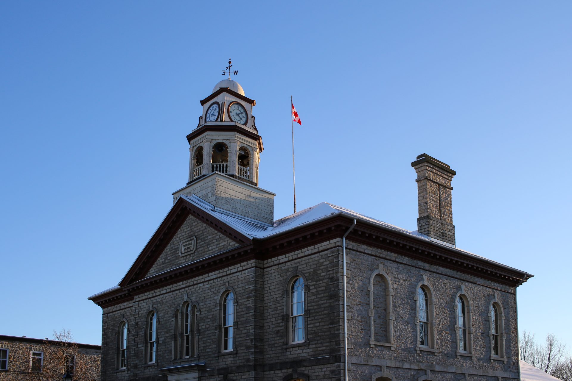 The clock tower of the Perth Town Hall is one of the town’s most prominent landmarks. Photo by Laura Byrne Paquet.